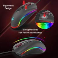 Redragon M711 COBRA Gaming Egér 16.8M RGB Háttérvilágítás 10000 DPI - Black-M711 9
