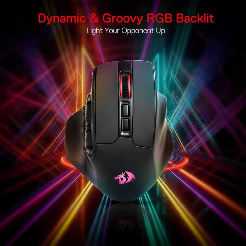 Redragon M811 Pro Wireless Gaming Egér 15 Programozható Gomb RGB Háttérvilágítás - 2.4G Kabellos, black