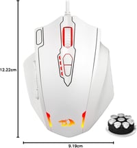 Redragon M908 Impact RGB LED gamer egér 12400 DPI optikai vezetékes fehér 10