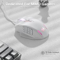 Redragon M908 Impact RGB LED gamer egér 12400 DPI optikai vezetékes fehér 4
