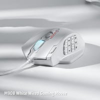 Redragon M908 Impact RGB LED gamer egér 12400 DPI optikai vezetékes fehér 7