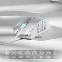 Redragon M908 Impact RGB LED gamer egér 12400 DPI optikai vezetékes fehér 2