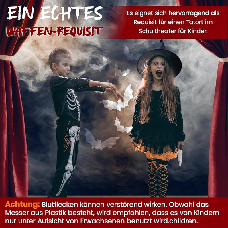 REDSTAR FANCY DRESS Halloween Véres Műkés 30 cm - Zombi Jelmez Kiegészítő Műanyag Tréfaeszköz - Horror Dekoráció Színházi Kellék Jelmezbálra
