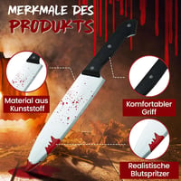 REDSTAR FANCY DRESS Halloween Véres Műkés 30 cm - Zombi Jelmez Kiegészítő Műanyag Tréfaeszköz - Horror Dekoráció Színházi Kellék Jelmezbálra 3