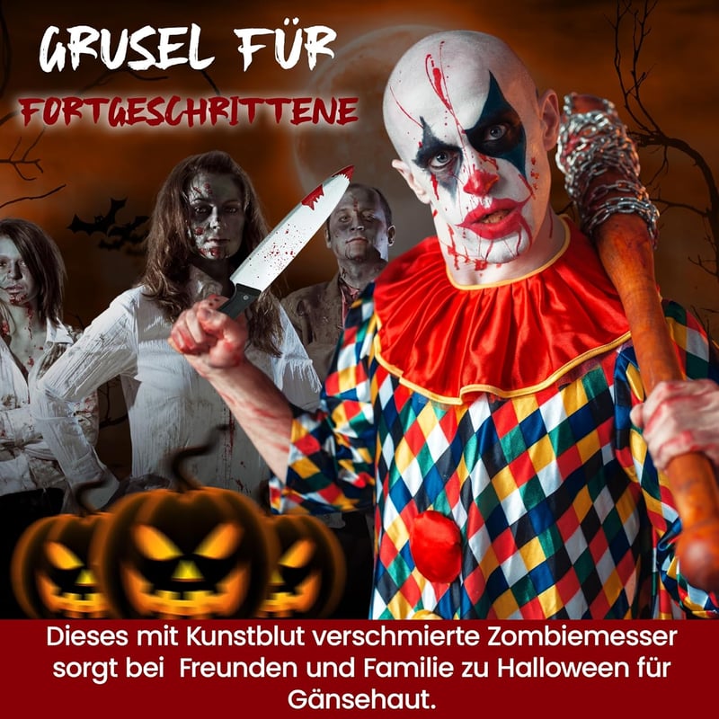 REDSTAR FANCY DRESS Halloween Véres Műkés 30 cm - Zombi Jelmez Kiegészítő Műanyag Tréfaeszköz - Horror Dekoráció Színházi Kellék Jelmezbálra