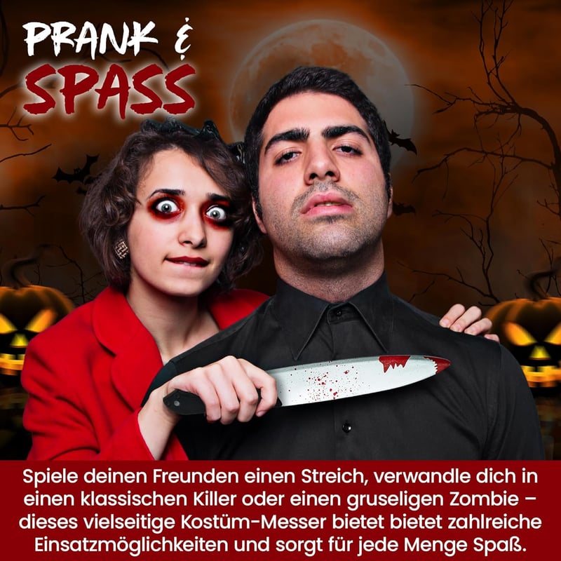 REDSTAR FANCY DRESS Halloween Véres Műkés 30 cm - Zombi Jelmez Kiegészítő Műanyag Tréfaeszköz - Horror Dekoráció Színházi Kellék Jelmezbálra