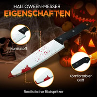 REDSTAR FANCY DRESS Halloween Véres Műkés Szett - 2 db 30 cm-es Műanyag Kés Dekoráció - Zombi Jelmez Kiegészítő Partikra, Színházhoz

AI: I' 3