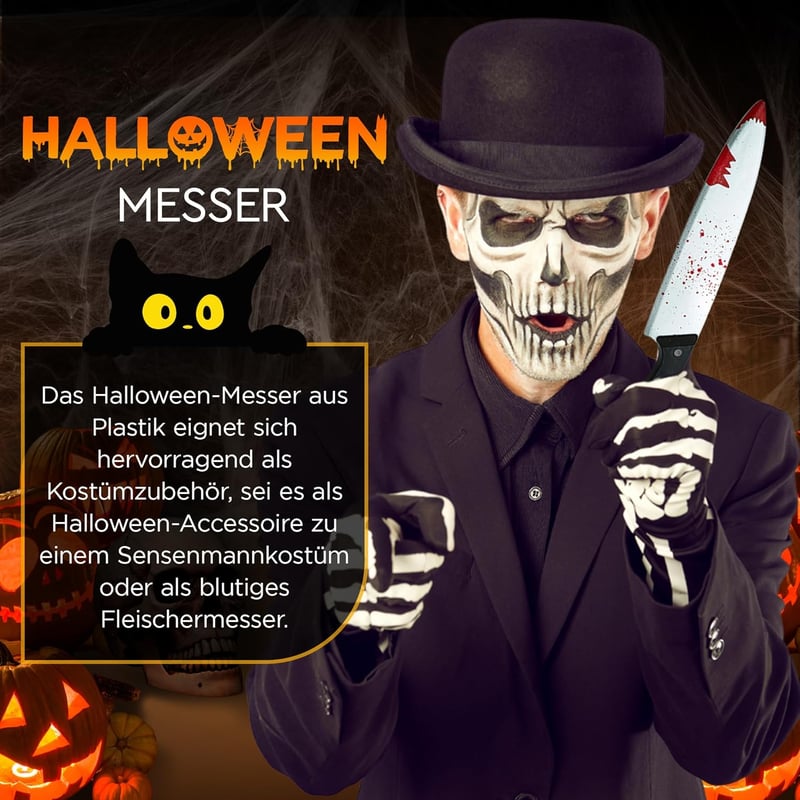 REDSTAR FANCY DRESS Halloween Véres Műkés Szett - 2 db 30 cm-es Műanyag Kés Dekoráció - Zombi Jelmez Kiegészítő Partikra, Színházhoz

AI: I'