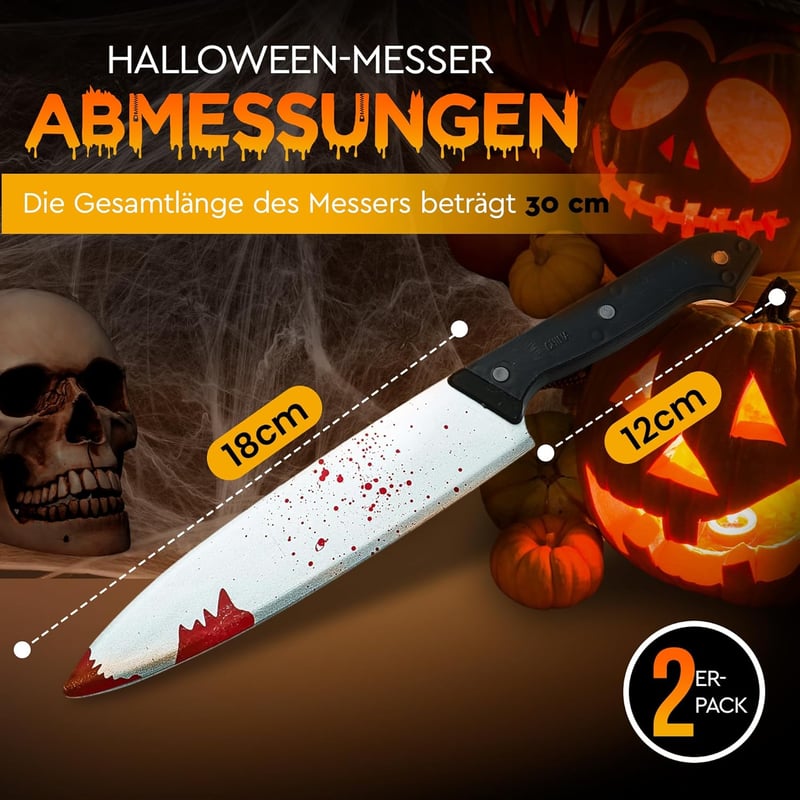 REDSTAR FANCY DRESS Halloween Véres Műkés Szett - 2 db 30 cm-es Műanyag Kés Dekoráció - Zombi Jelmez Kiegészítő Partikra, Színházhoz

AI: I'