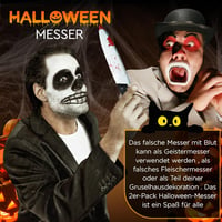 REDSTAR FANCY DRESS Halloween Véres Műkés Szett - 2 db 30 cm-es Műanyag Kés Dekoráció - Zombi Jelmez Kiegészítő Partikra, Színházhoz

AI: I' 6