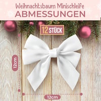 REDSTAR Fehér Szatén Masnik Karácsonyfára - 12 db 12 cm-es Dekoráció Fenyőfára és Koszorúra - Elegáns Ünnepi Díszítőelem 2