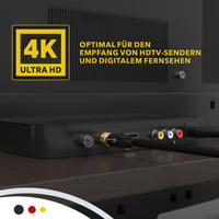 RedStar24 10 m SAT anténny kábel satelitný kábel 135 dB 2x F-konektor 1x 90° zahnutý pozlátený koaxiálny Class A+ Ultra HD 4K 3D UHD biely 7