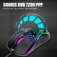 RedThunder 60% AZERTY Gamer Billentyűzet Egér Szett RGB Háttérvilágítás 7