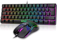 RedThunder 60% AZERTY Gamer Billentyűzet Egér Szett RGB Háttérvilágítás 1