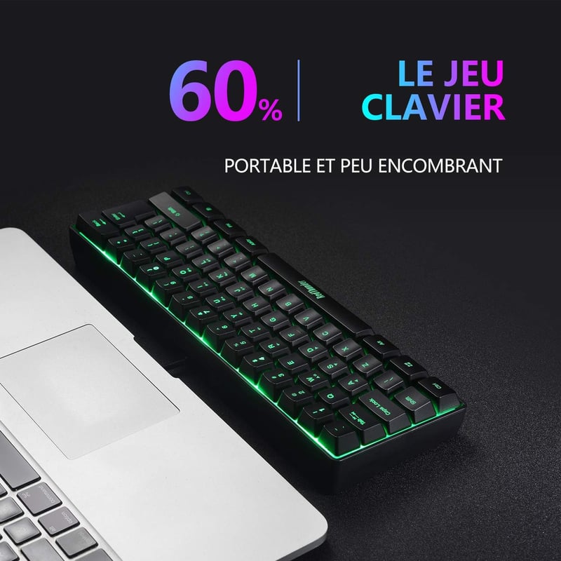 RedThunder 60% AZERTY Gamer Billentyűzet Egér Szett RGB Háttérvilágítás