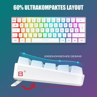 RedThunder 60% RGB gaming billentyűzet és egér szett, 62 billentyű, DE layout - fehér 2