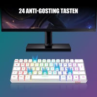RedThunder 60% RGB gaming billentyűzet és egér szett, 62 billentyű, DE layout - fehér 7