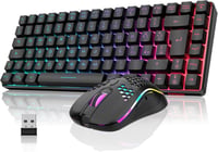 RedThunder 75% Wireless Gaming Billentyűzet, Rainbow LED, 3200 DPI, 85 Gomb, PC/PS5/Xbox 1