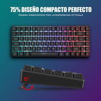 RedThunder 80% Wireless Mechanikus Gamer Billentyűzet Rainbow LED + 3200 DPI Egér Szett 4