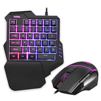 RedThunder Súprava hernej klávesnice a myši pre jednu ruku, RGB podsvietenie, 35-klávesová ergonomická mini klávesnica, optická myš s rozlíšením 6400 DPI 2