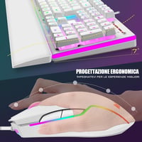 RedThunder K10 3az1-ben Billentyűzet Egér Csuklótámasz RGB Mechanikus IT Fehér 6