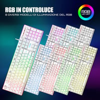RedThunder K10 3az1-ben Billentyűzet Egér Csuklótámasz RGB Mechanikus IT Fehér 2
