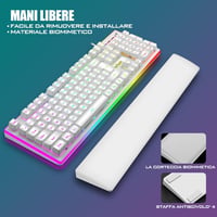 RedThunder K10 3az1-ben Billentyűzet Egér Csuklótámasz RGB Mechanikus IT Fehér 3