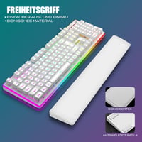 RedThunder K10 Gamer Billentyűzet és Egér Szett, Fehér, RGB Háttérvilágítás, Fém Alaplap, Csuklótámasz, QWERTZ Német Kiosztás, PC/Mac 4