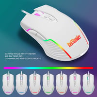 RedThunder K10 Gamer Billentyűzet és Egér Szett, Fehér, RGB Háttérvilágítás, Fém Alaplap, Csuklótámasz, QWERTZ Német Kiosztás, PC/Mac 6