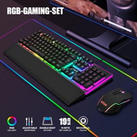 RedThunder K10 Gamer Billentyűzet és Egér Szett, RGB Háttérvilágítás, Fém Alaplap, Csuklótámasz, 7D Ergonomikus Egér, PC Játékosoknak 2