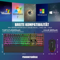 RedThunder K10 Gamer Billentyűzet és Egér Szett, RGB Háttérvilágítás, Fém Alaplap, Csuklótámasz, 7D Ergonomikus Egér, PC Játékosoknak 7