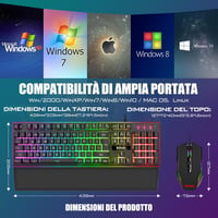 RedThunder K10 Gaming Billentyűzet és Egér Szett RGB Háttérvilágítás Ergonomikus 7