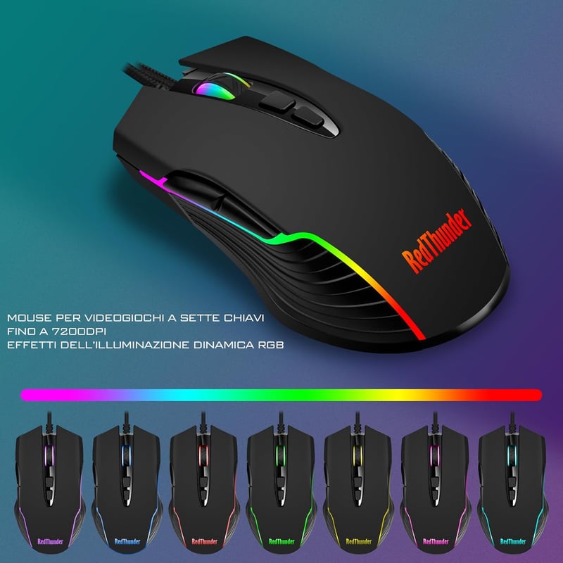 RedThunder K10 Gaming Billentyűzet és Egér Szett RGB Háttérvilágítás Ergonomikus