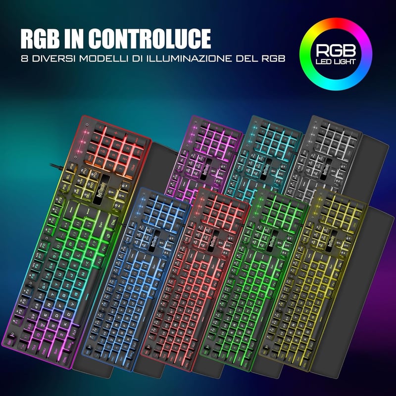 RedThunder K10 Gaming Billentyűzet és Egér Szett RGB Háttérvilágítás Ergonomikus