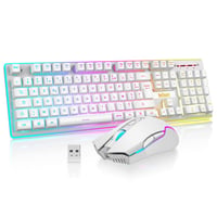 Bezdrôtová herná klávesnica a myš RedThunder K10 - podsvietenie, AZERTY, nabíjateľná, 3200DPI, kompatibilná s PC/PS5/Xbox 1