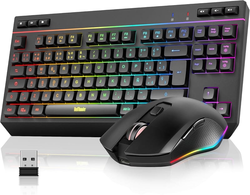 RedThunder K20 TKL Wireless Gaming Billentyűzet RGB Háttérvilágítás Töltöttöhető