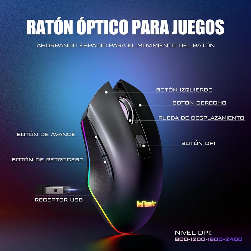 RedThunder K20 TKL Wireless Gaming Billentyűzet RGB Háttérvilágítás Töltöttöhető