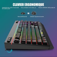 RedThunder K20 Vezeték nélküli billentyűzet és egér szett AZERTY RGB háttérvilágítás 4800 DPI 6