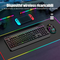 RedThunder K20 Wireless Billentyűzet és Egér Szett, RGB, 4800DPI, Gamer/Iroda 6