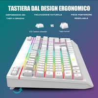 RedThunder K20 Wireless Billentyűzet és Egér Szett, RGB, 4800DPI, Fehér 5