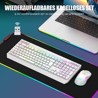 RedThunder K20 Wireless Gaming Billentyűzet és Egér Szett, QWERTZ DE, RGB Háttérvilágítás, 4800DPI 2