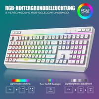 RedThunder K20 Wireless Gaming Billentyűzet és Egér Szett, QWERTZ DE, RGB Háttérvilágítás, 4800DPI 3