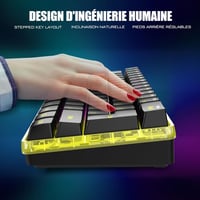 RedThunder K62 60% Vezeték Nélküli Gaming Billentyűzet és Egér Szett - RGB Háttérvilágítás, 62 Gombos Mini Billentyűzet, Optikai Egér, PC PS 7