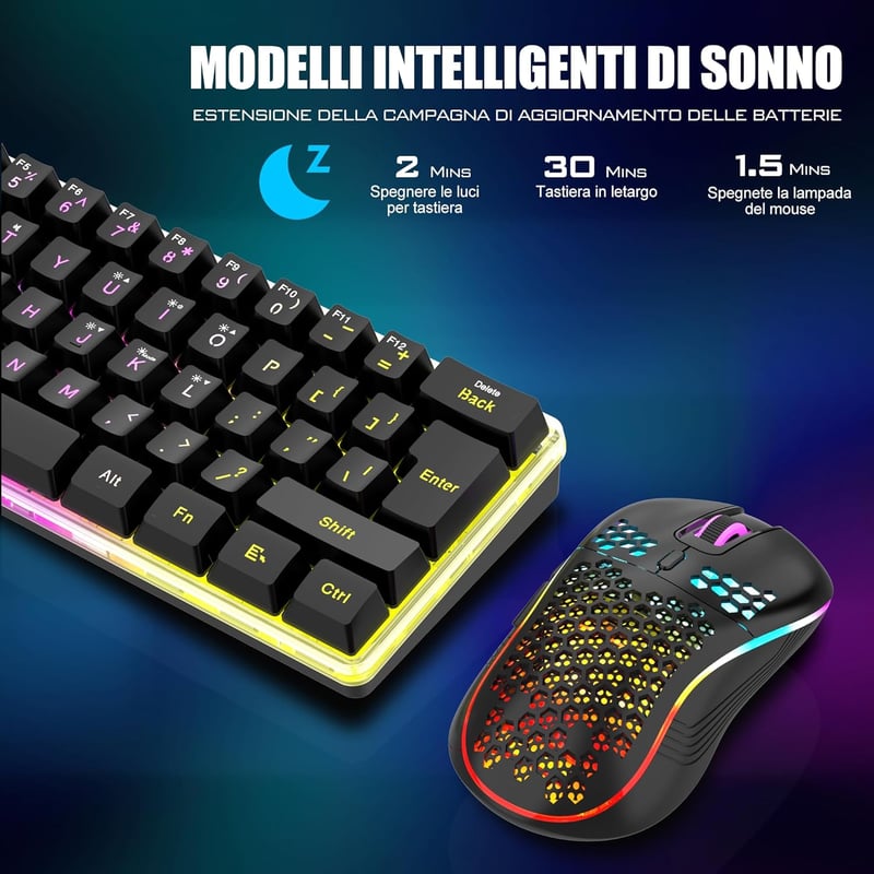 RedThunder K62 Wireless Gaming Billentyűzet és Egér Szett QWERTZ DE
