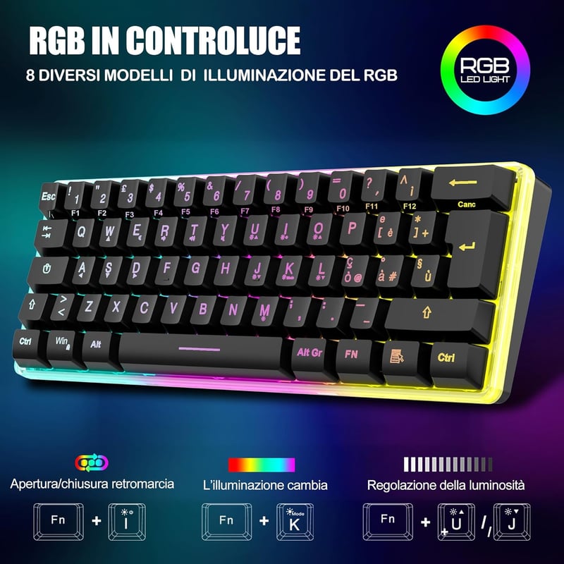 RedThunder K62 Wireless Gaming Billentyűzet és Egér Szett QWERTZ DE