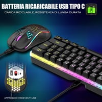 RedThunder K62 Wireless Gaming Billentyűzet és Egér Szett QWERTZ DE 5