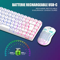 RedThunder K84 Combo USB Vezeték Nélküli Billentyűzet és Egér Szett - RGB Háttérvilágítás, 75% TKL Billentyűzet, Méhsejt Optikai Egér, Újrat 5