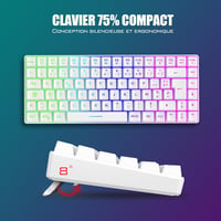 RedThunder K84 Combo USB Vezeték Nélküli Billentyűzet és Egér Szett - RGB Háttérvilágítás, 75% TKL Billentyűzet, Méhsejt Optikai Egér, Újrat 6