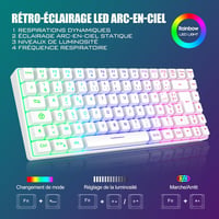 RedThunder K84 Combo USB Vezeték Nélküli Billentyűzet és Egér Szett - RGB Háttérvilágítás, 75% TKL Billentyűzet, Méhsejt Optikai Egér, Újrat 3