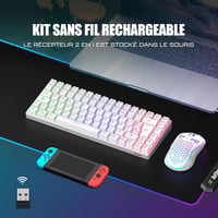 RedThunder K84 Combo USB Vezeték Nélküli Billentyűzet és Egér Szett - RGB Háttérvilágítás, 75% TKL Billentyűzet, Méhsejt Optikai Egér, Újrat 2